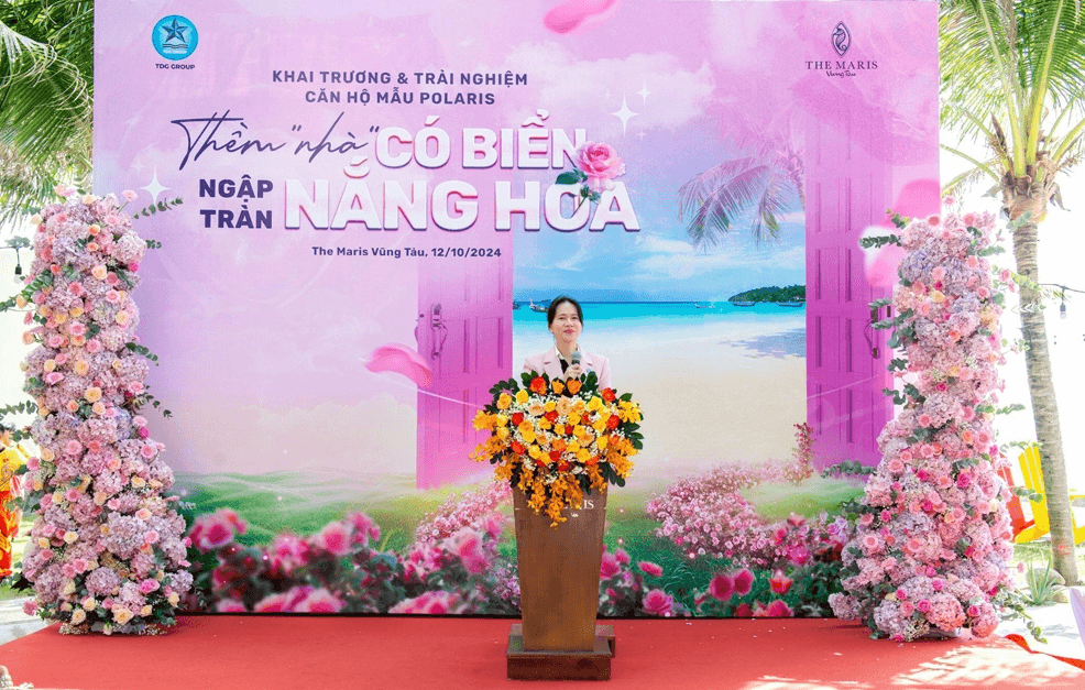 Bà Bùi Thị Ánh Tuyết, Phó Tổng Giám đốc TDG Group phát biểu tại sự kiện.