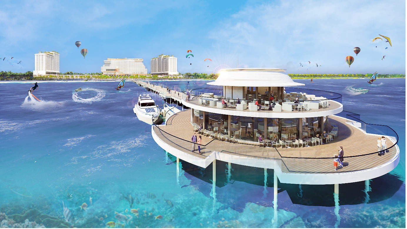 Các tiện ích nhà hàng trên biển, cầu tàu, bến du thuyền, hoạt động thể thao lặn ngắm san hô... có mặt tại The Maris Vũng Tàu, hướng đến du lịch nghỉ dưỡng, MICE... Ảnh: TDG Group