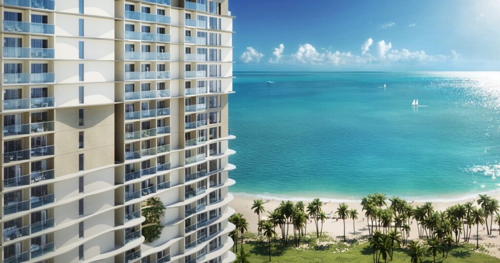 Thiết kế đặc biệt với 100% căn hộ có tầm nhìn hướng biển trực diện. – Ảnh: Maia Resort Ho Tram.