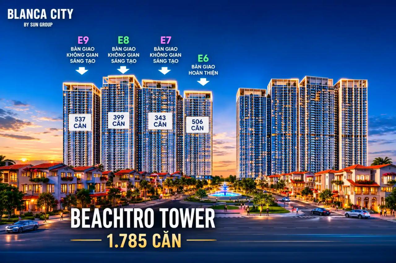 Beachtro Tower phân khu căn hộ sở hữu lâu dài tại Blanca City