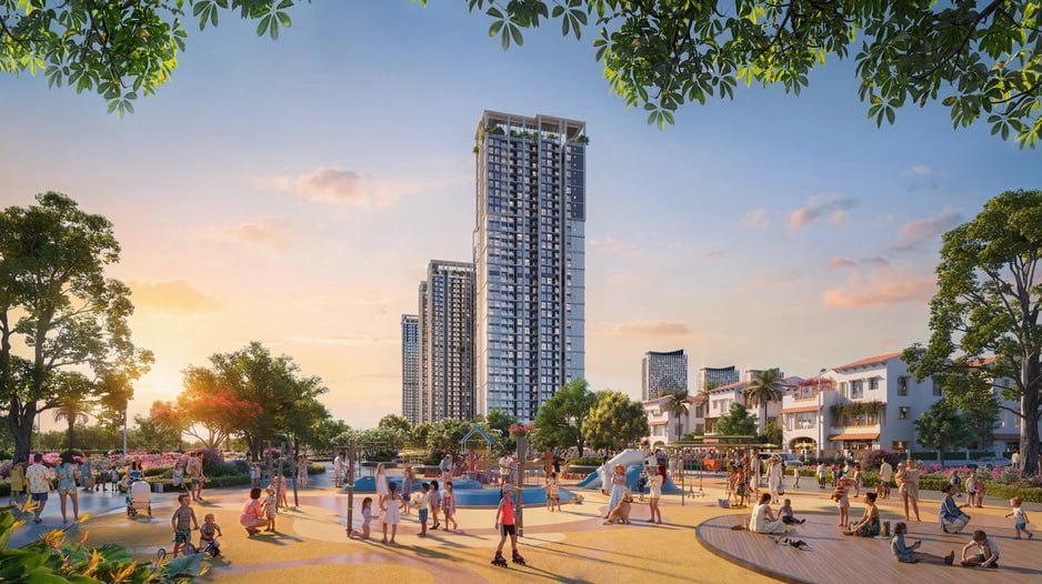 Phối cảnh tổ hợp căn hộ biển Beachtro Tower tại Blanca City