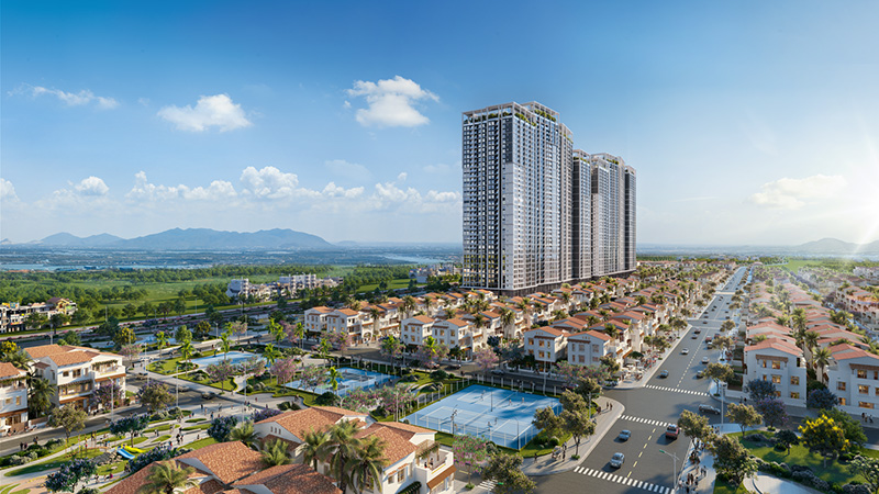 Phối cảnh tổ hợp căn hộ biển sở hữu lâu dài cuối cùng Beachtro Tower