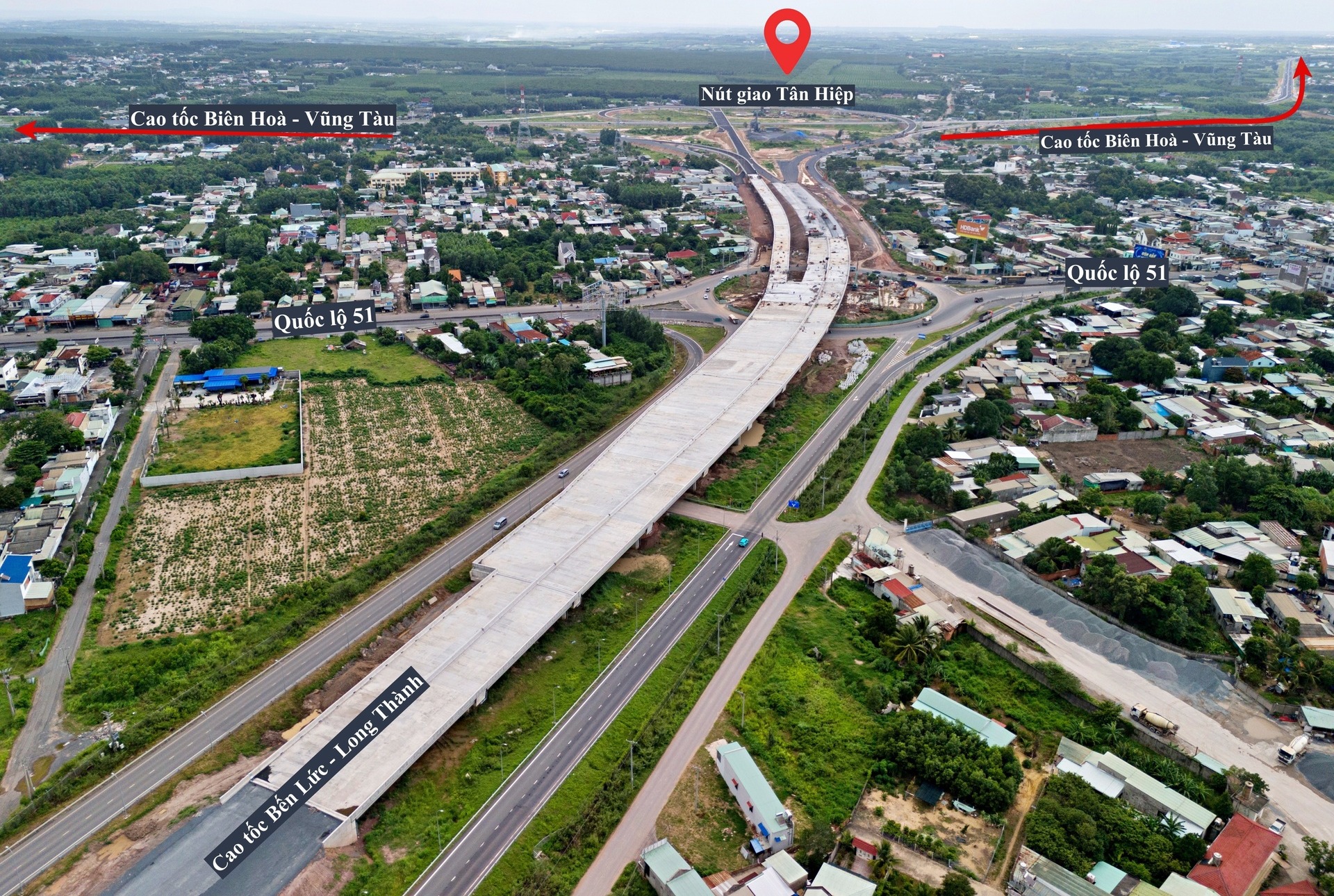 Công trường nút giao Tân Hiệp trong giai đoạn nước rút
