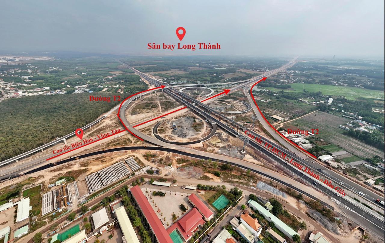Sơ đồ nút giao cao tốc Biên Hòa - Vũng Tàu kết nối đường 51 và Sân bay Long Thành