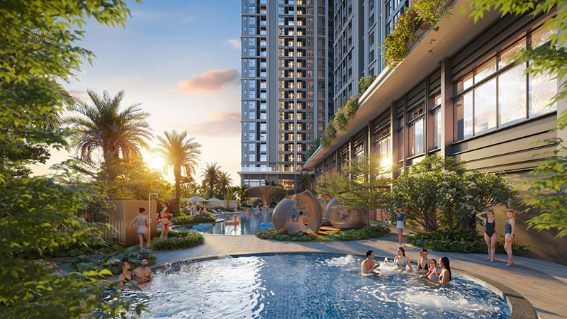 Bể bơi nhiệt đới Tro Oasis Pool tại Beachtro Tower